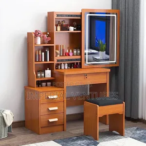 Coffee Colour Dresser With Led Light and Sections