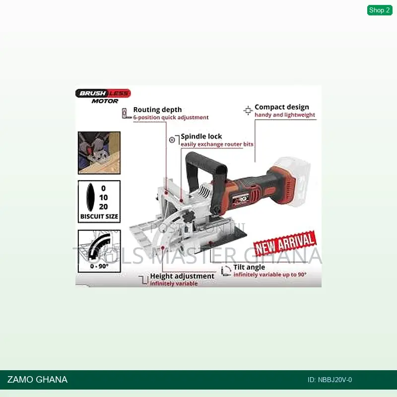 20v Biscuit Jointer 100x3.8x22mm 6t 4mm 8000rpm 90d Cordle - Nbbj20v-0