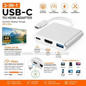 Usb C To Hdmi Adapter 3-in-1 Usb 3.0 Pd 100w Fast Charging