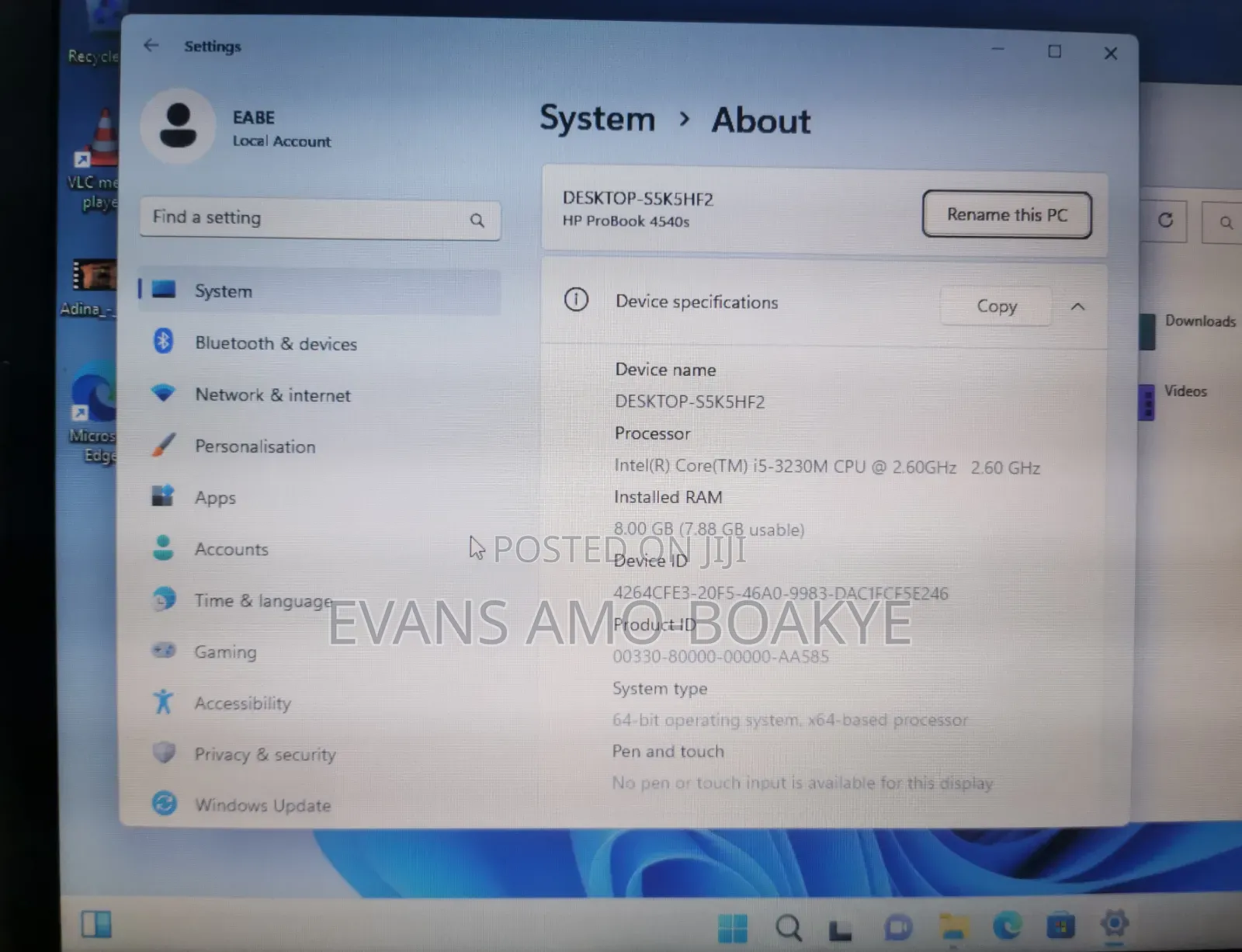 Laptop HP ProBook 4540S 8GB Intel Core i5 SSD 128GB