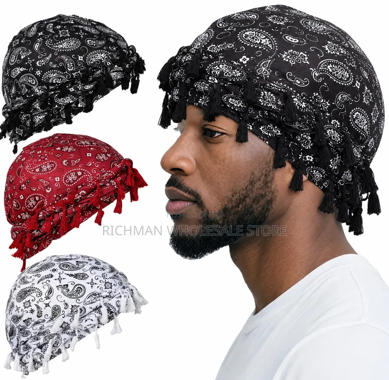 Fashionable Printed Pre-tied Turban Cap For Men Women – Soft Breatha