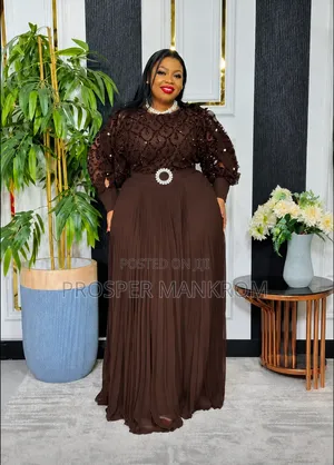 Ladies Straight Dress Brown