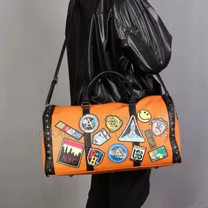 Solid Leather Duffel Bag / Travel Bag