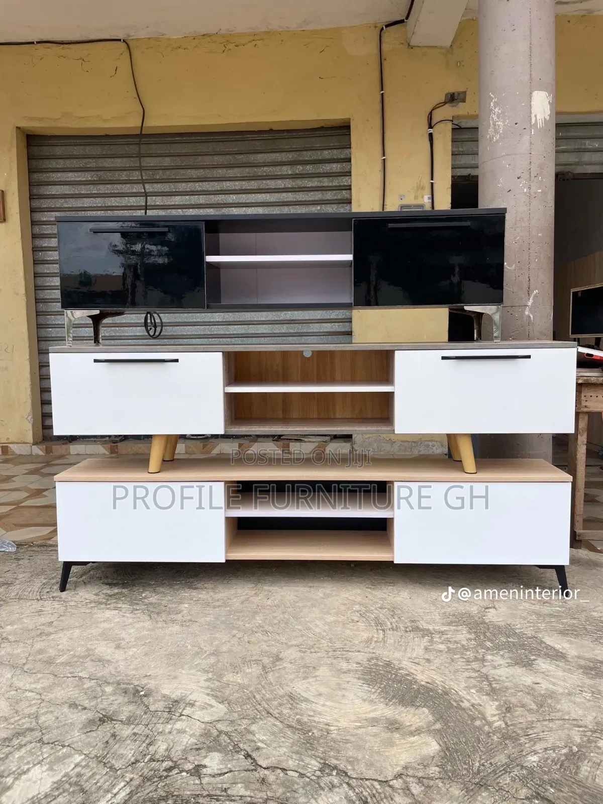 Foreign Wood Tv Stand . 5 Feet Long