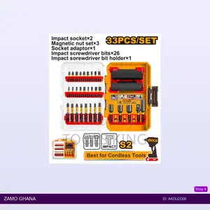 33 PCS Impact Screwdriver Bits and Sockets - Akdl63306