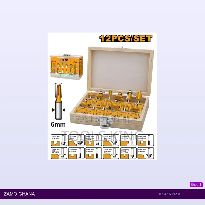 12 PCS Router Bits - Akrt1201