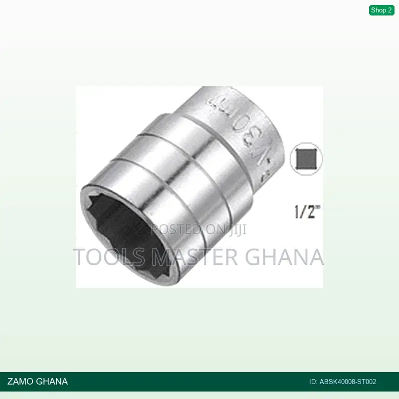 Drive Socket Short 12pt 1/2inch X 8mm - Absk40008-St002