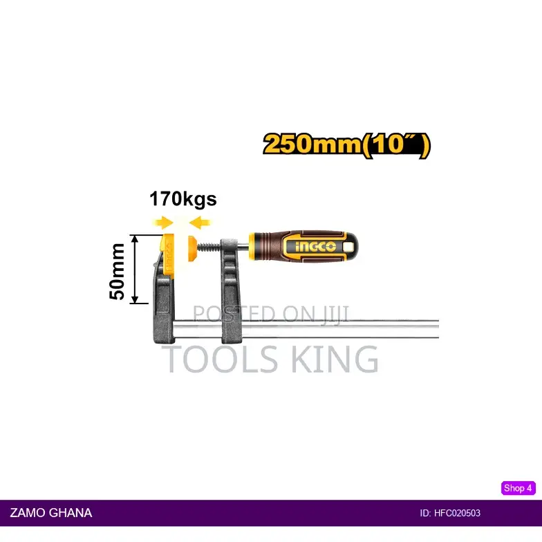 F Clamp With Plastic - Hfc020503