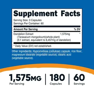Dandelion Extract 525mg, 180 Capsules -