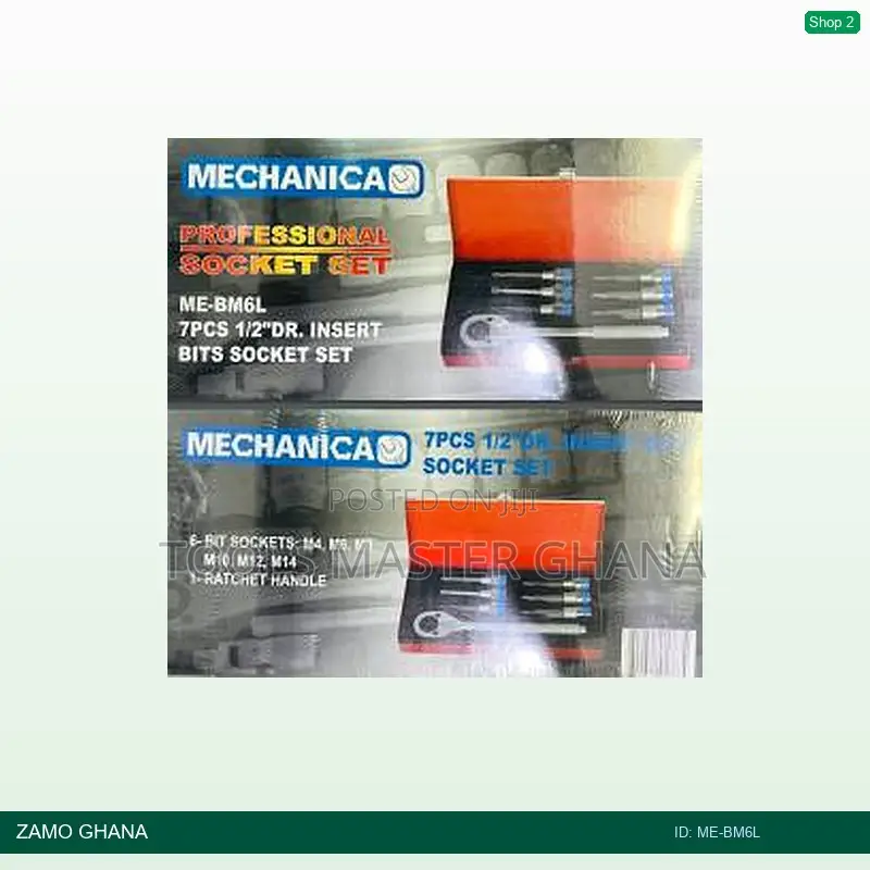 7pcs 1/2inch Dr Bits Socket Set Mechanica - Me-Bm6l