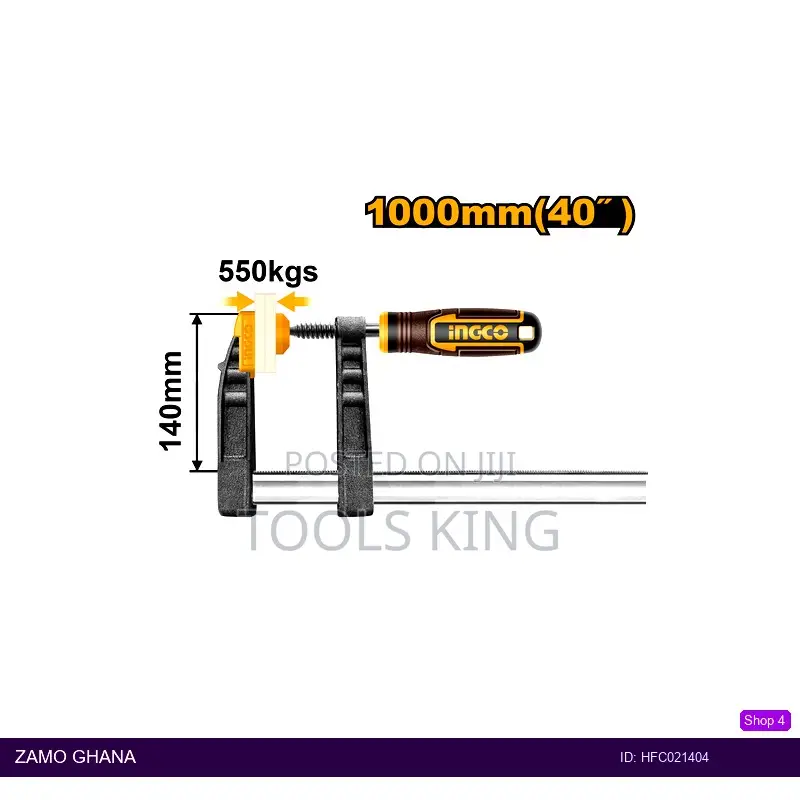 F Clamp With Plastic - Hfc021404