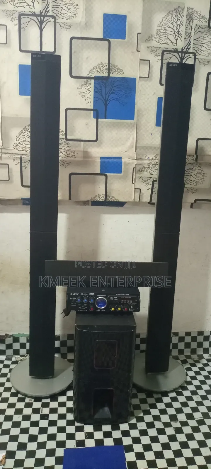 Amplifier With Subwoofer and 3 Speakers for Sale