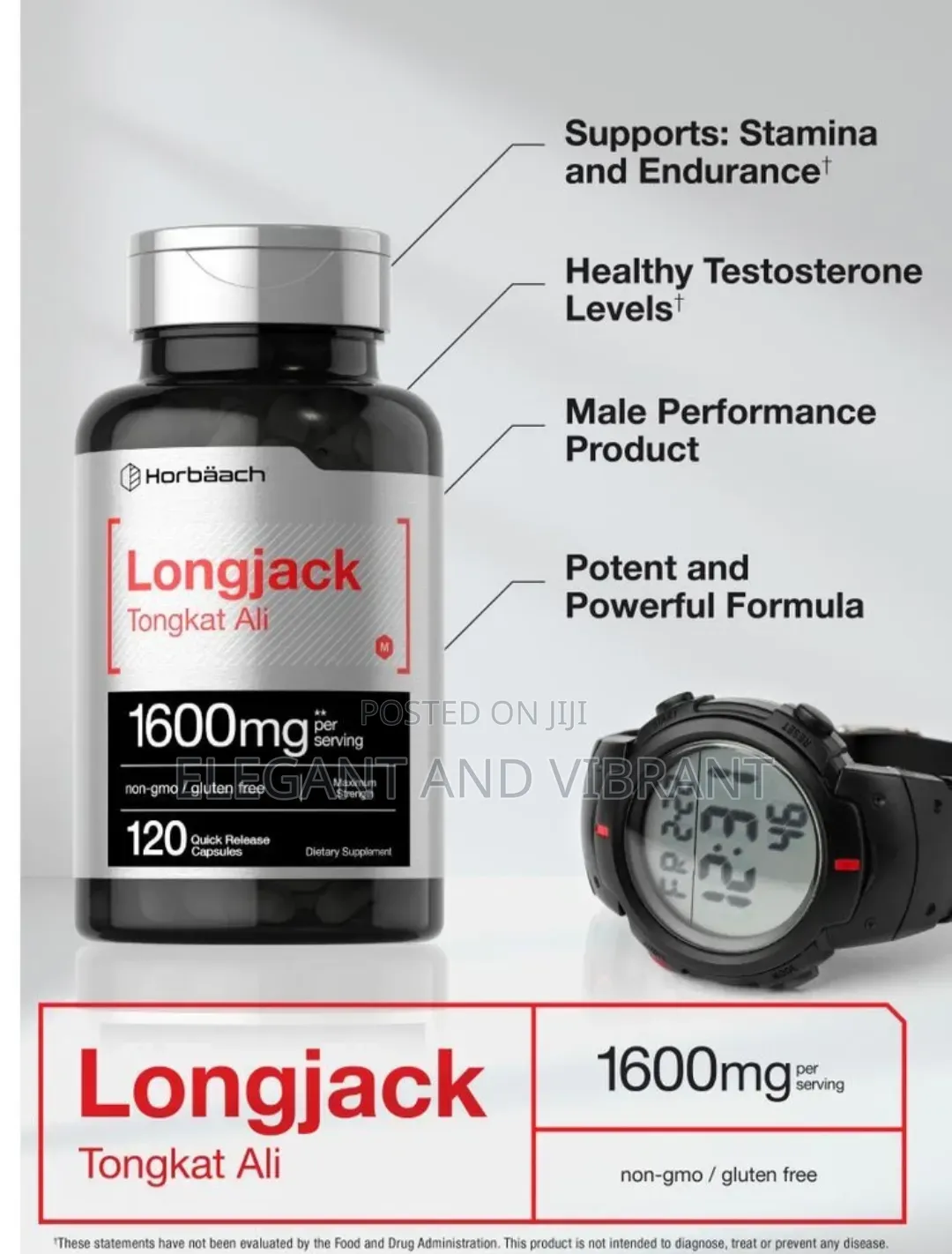 Tongkat Ali 1600mg Supplement,120 Capsules