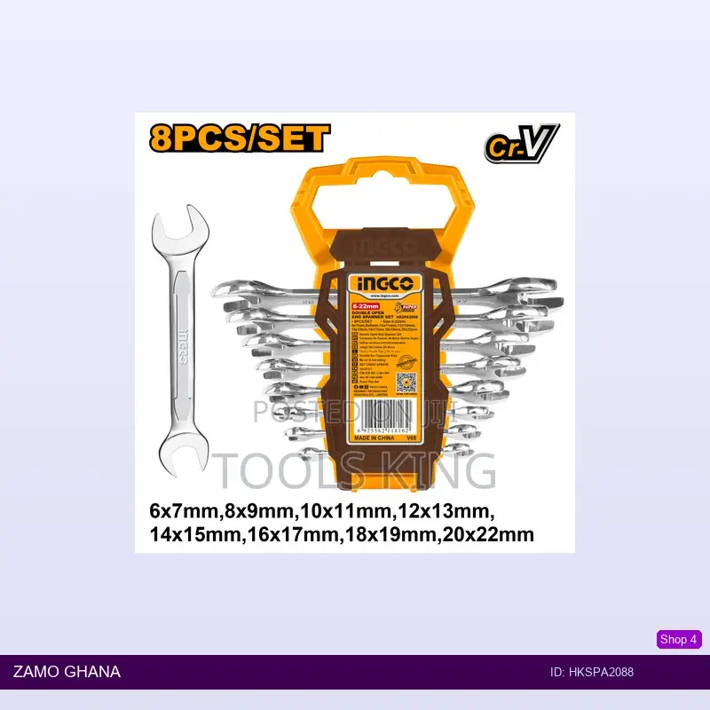 8pcs Double Open End Spanner - Hkspa2088