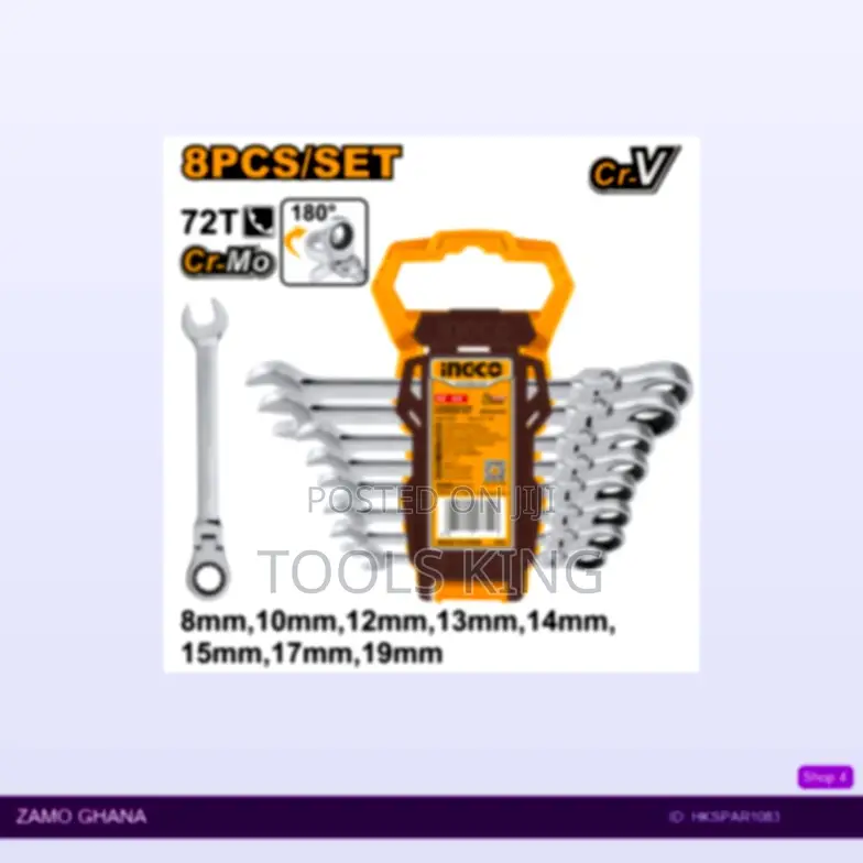 8 PCS Flexible Ratchet Spanner - Hkspar1083