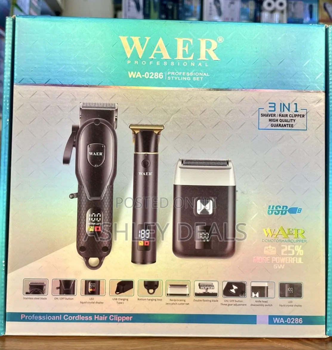 Waer Professional Styling Set ( Clipper , Trimmer and Shaver