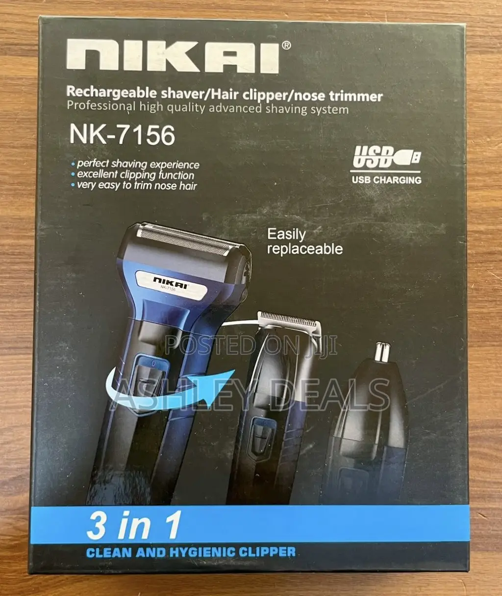 Overview Nikai 3-in-1 Rechargeable Shaver and Grooming Kit