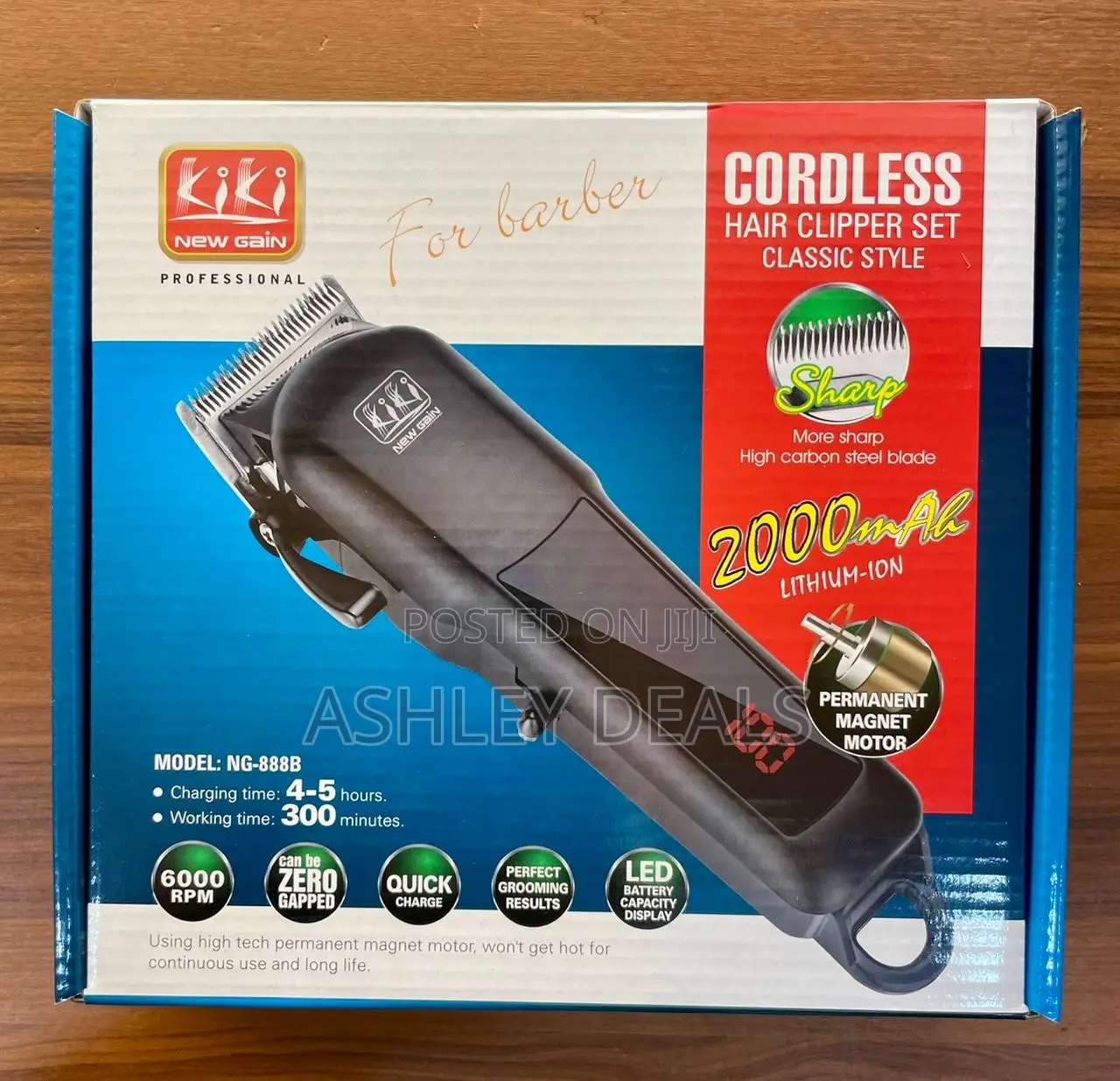 Kiki New Gain Ng-888b Professional Cordless Hair Clipper Set