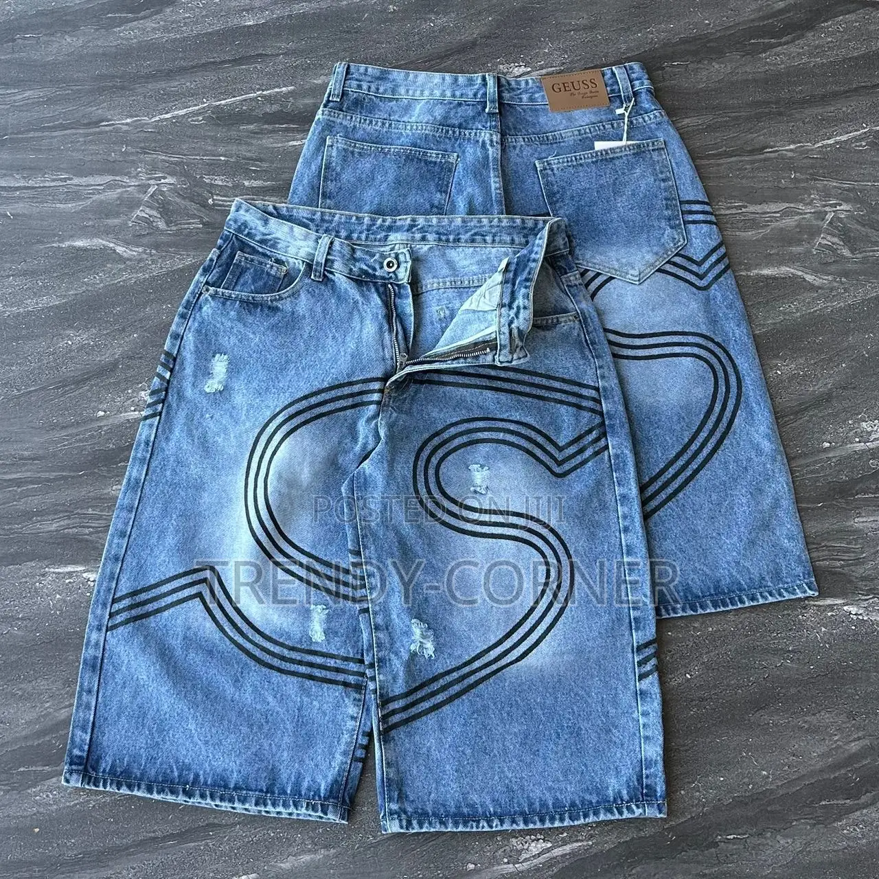 Denim Baggy Jorts / 3 Quarter Shorts