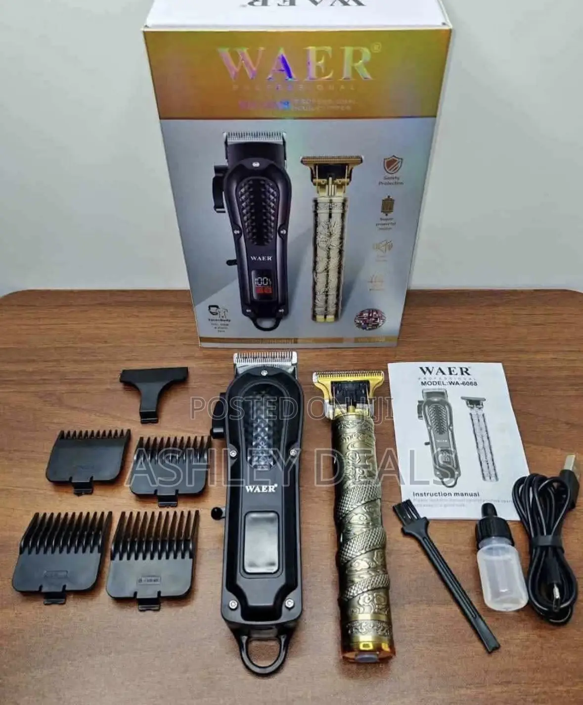 Waer Professional Wa-6068 Cordless Hair Clipper and Trimmer Set
