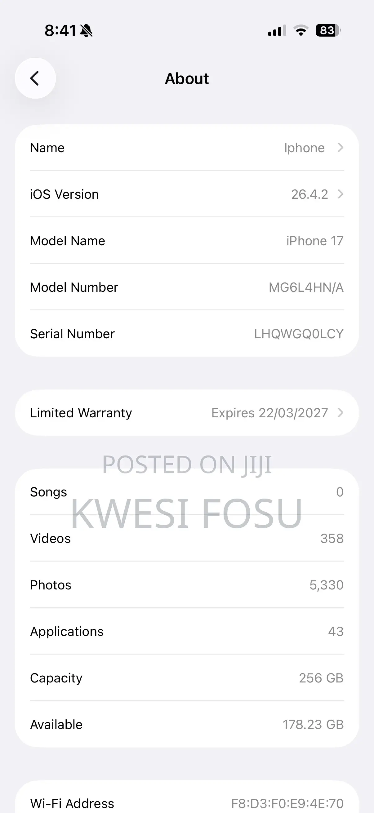 Apple iPhone 17 256 GB Blue