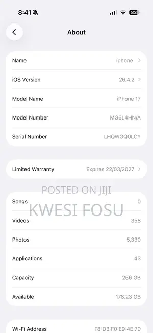 Apple iPhone 17 256 GB Blue