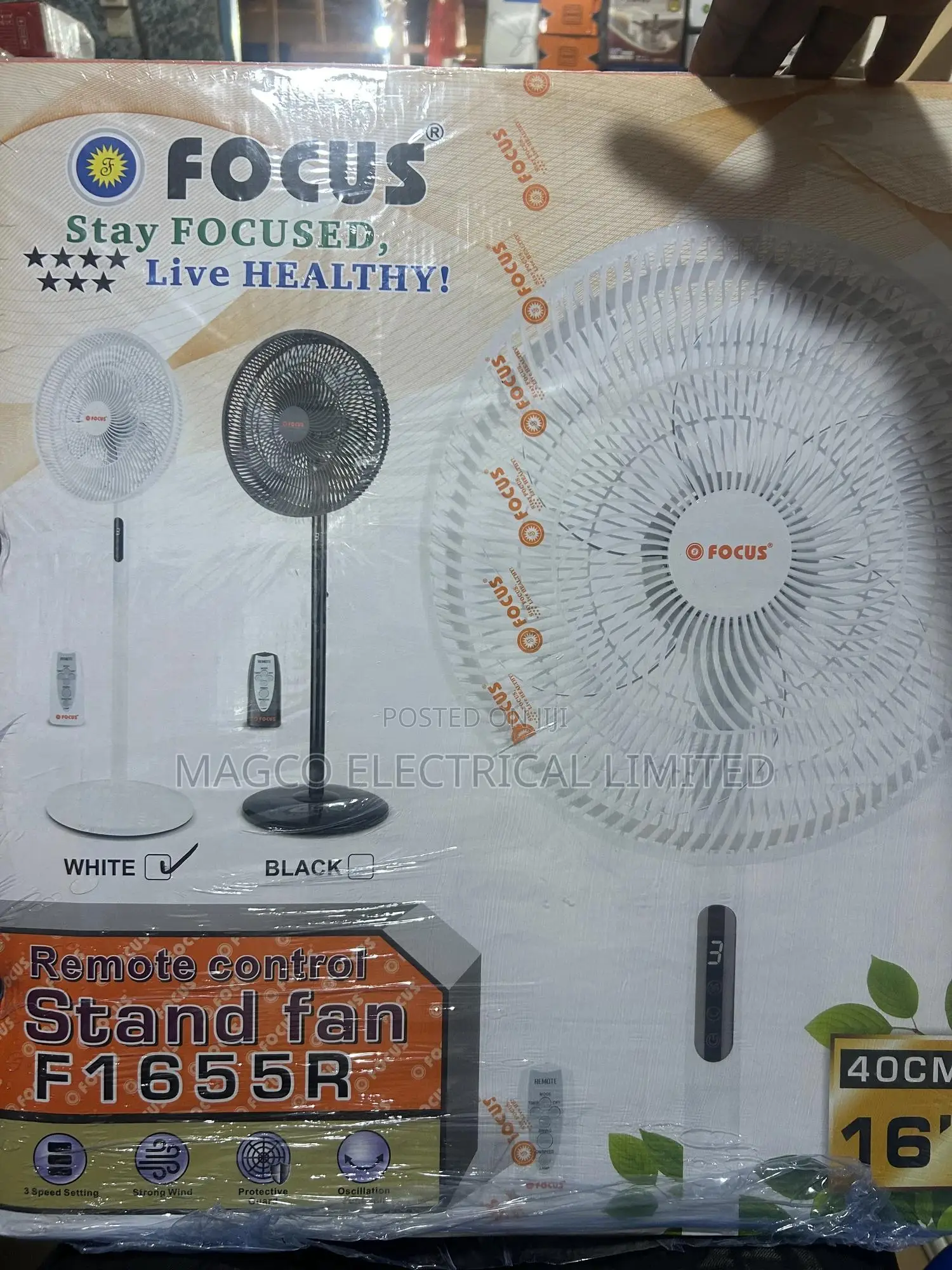Focus Remote Control Standing Fan