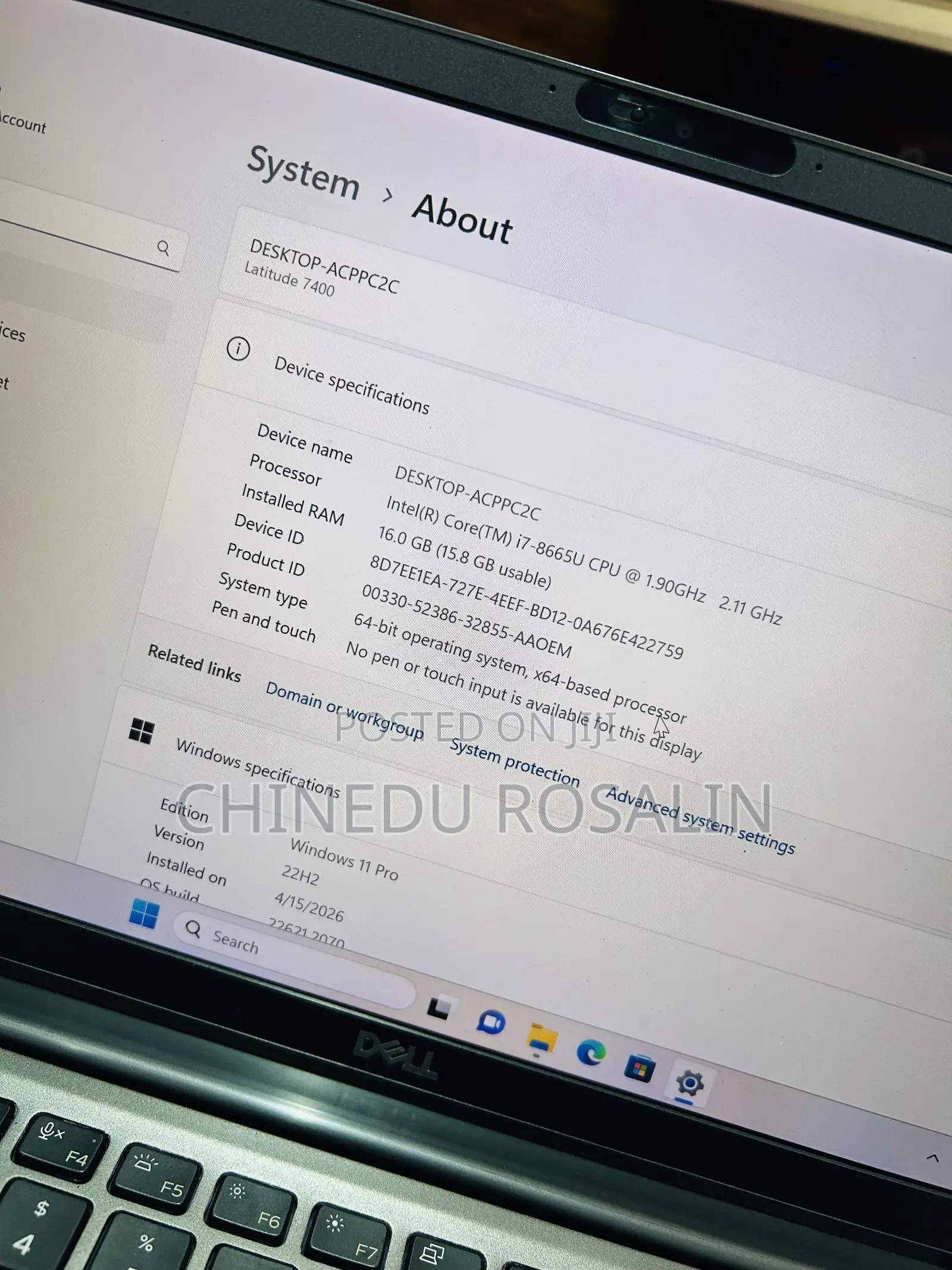 Laptop Dell Latitude 7400 16GB Intel Core i7 SSD 256GB