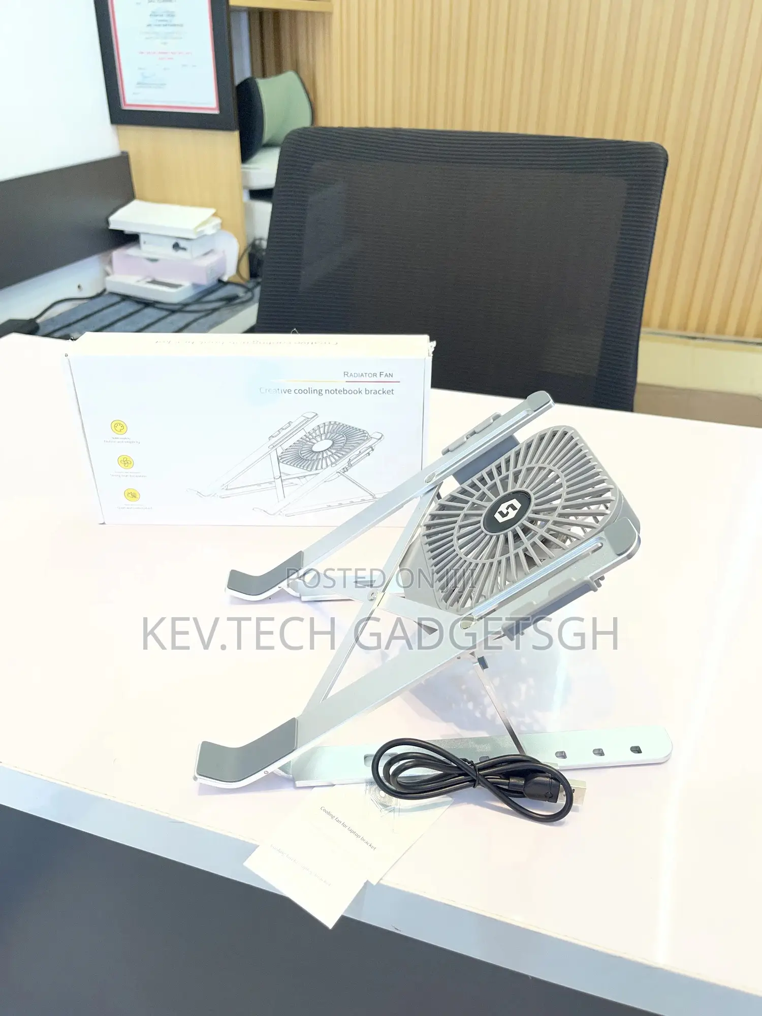 Laptop Stand With Cooling Radiator Fan
