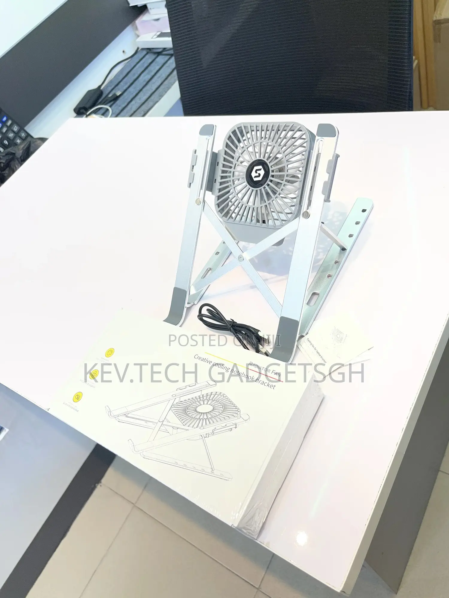 Laptop Stand With Cooling Radiator Fan