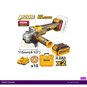 Cordless Angle Grinder 20v 4.5" 2 Battery - Cagli211542