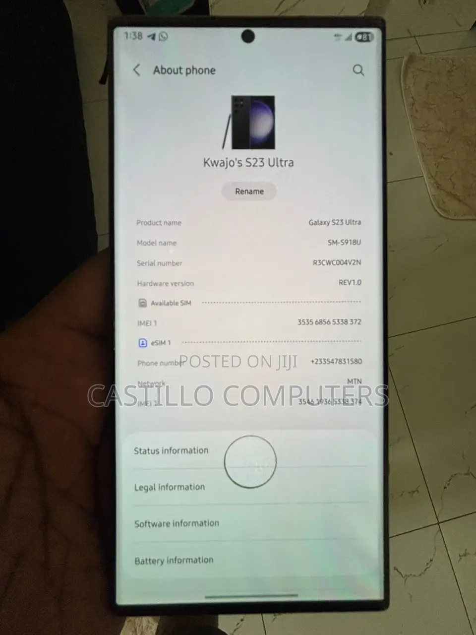 Samsung Galaxy S23 Ultra 256 GB Black