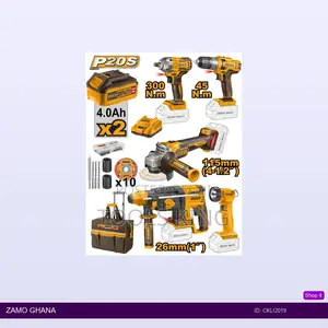 5 PCS Cordless Industrial Combo Kit 20v 2 - Ckli2019