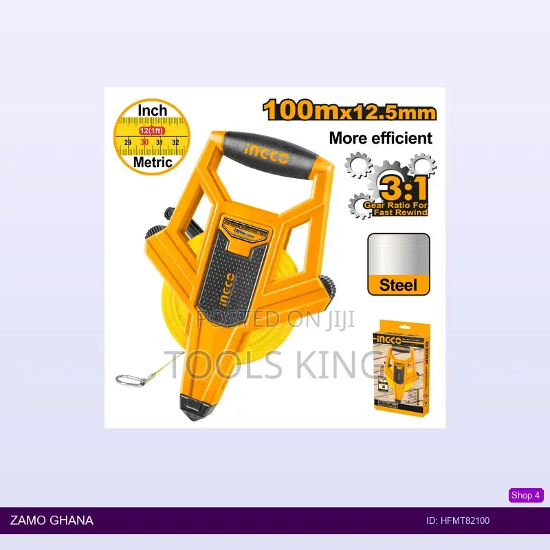 Fibreglass Measuring Tape 100m - Hfmt82100