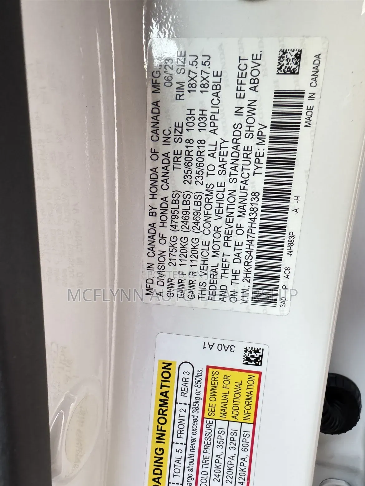 Honda CR-V EX AWD 2023 White