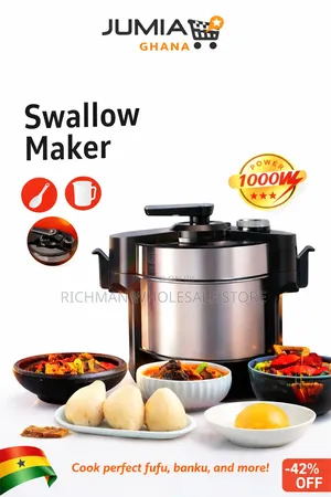 Swallow Maker 1000w Electric Fufu Banku Machine – Fast Cooking