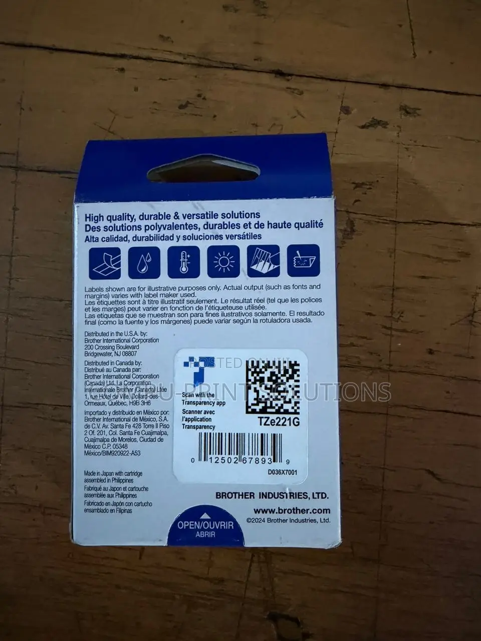 Brother Ptouchtze221 3/8" Black Print On White Label Tape (9 Mm X 8 M)