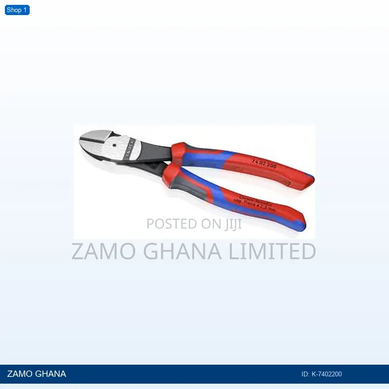 Diagonal Side Cutting Plier 200mm High Leverage Red/Blue - K-