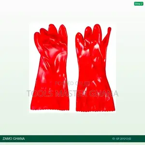 Pvc Red Coated Gloves 30-35cm (Pair) - Gf-201212-02