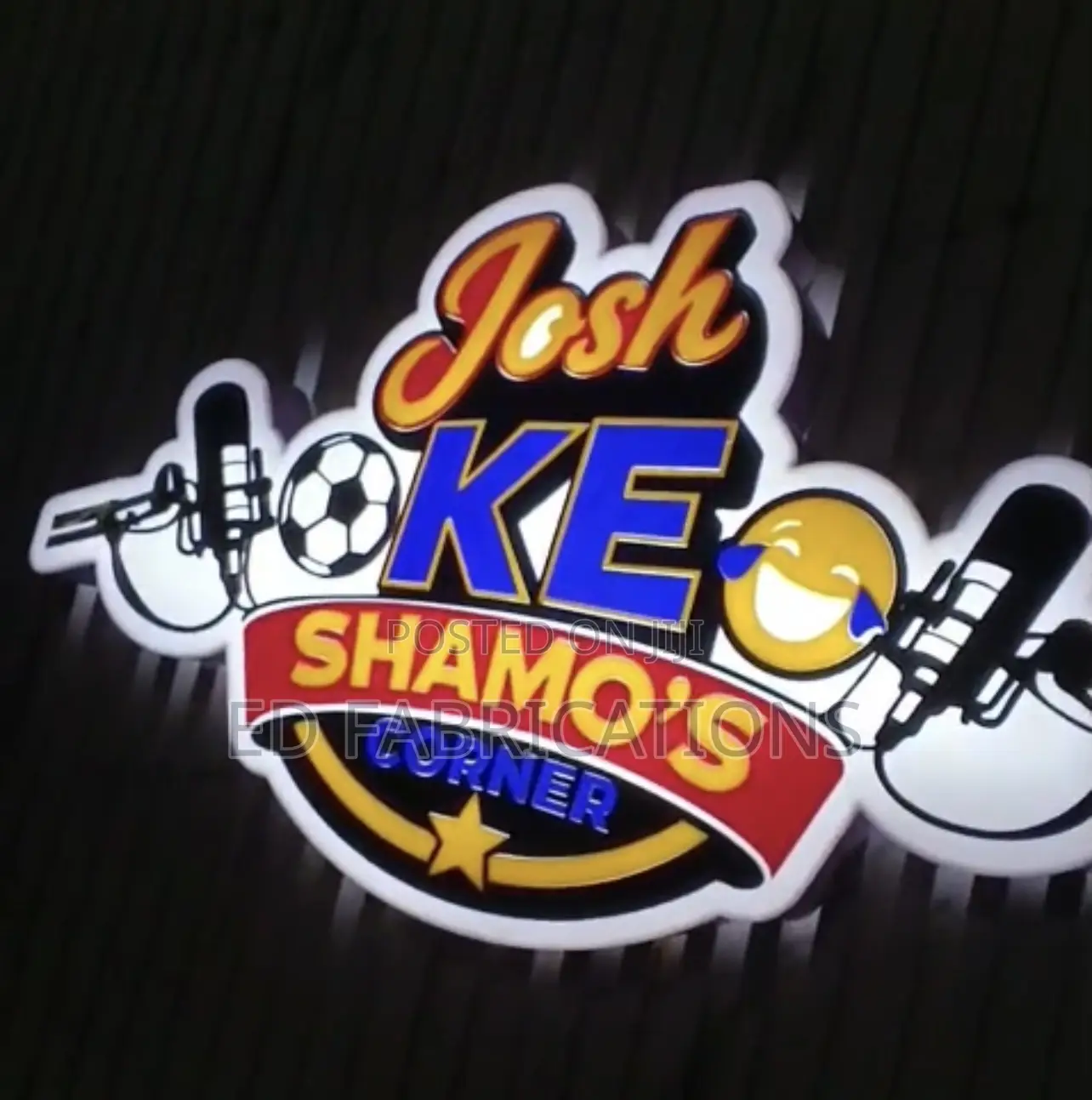 Multicolored Backdrop for Podcast Sign