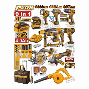 9 PCS Cordless Industrial Combo Kit - Cosli250381