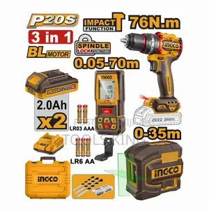Cordless Drill 20v 76nm 2 Battery Laser Level 35m - Cosli250511