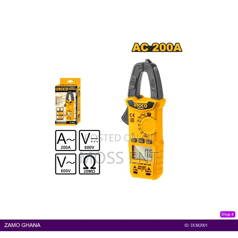 Digital Ac Clamp Meter 2000 Counts - Dcm2001