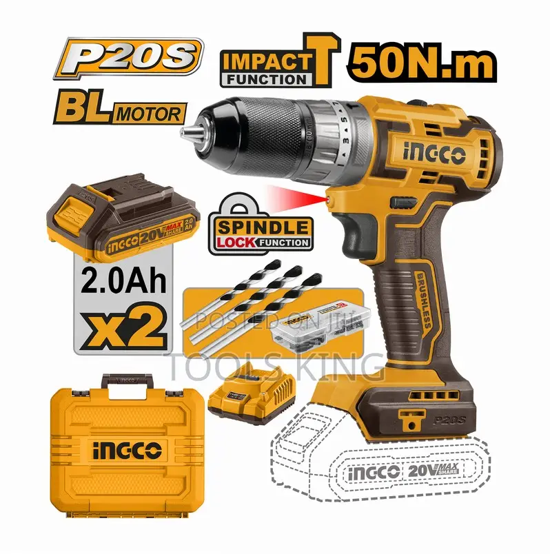 Lithiumion Brushless Impact Drill 20v 2 - Cidli20508