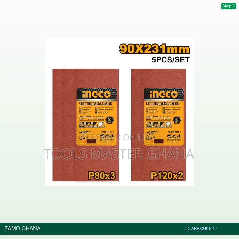 Sanding Sheet Set 5pcs 90x231mm - Akfs240101-1