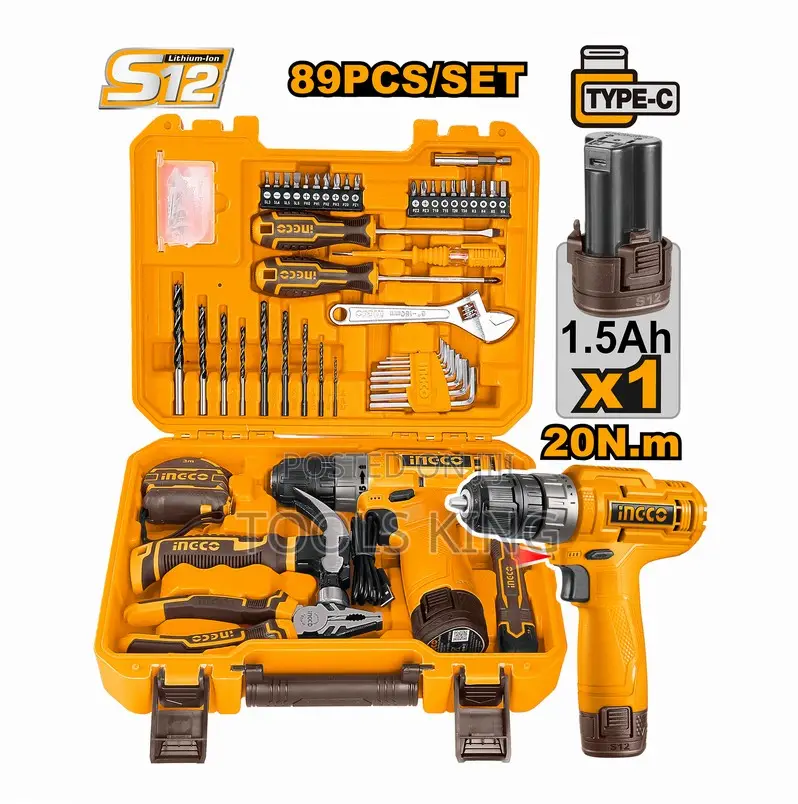 89 PCS Tools Set With 12v Cordless Drill - Hkthp10891