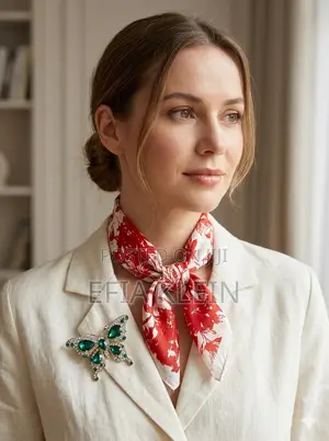 Neck Scarf and Brooch Set