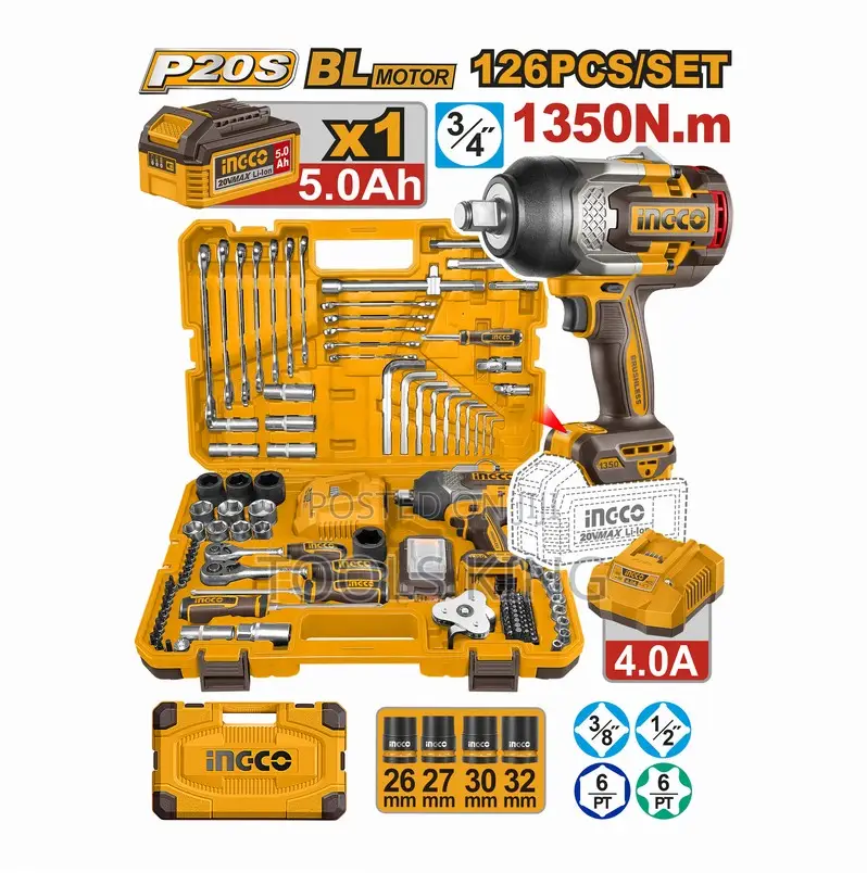 126 PCS Cordless Impact Wrench Tools - Hkthp31261