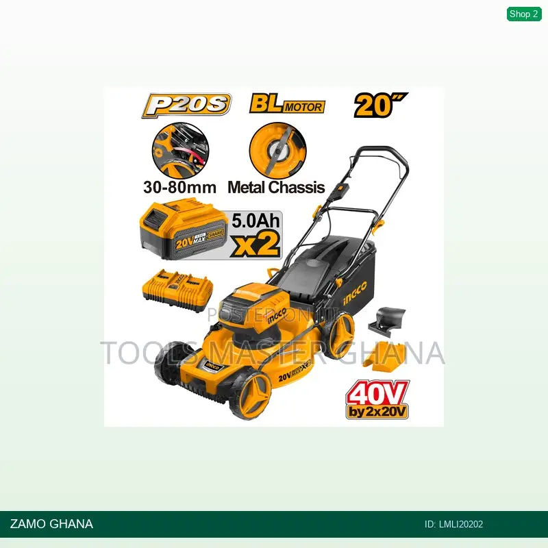 Lithiumion Lawn Mower 40v With 2 Batteries - Lmli20202