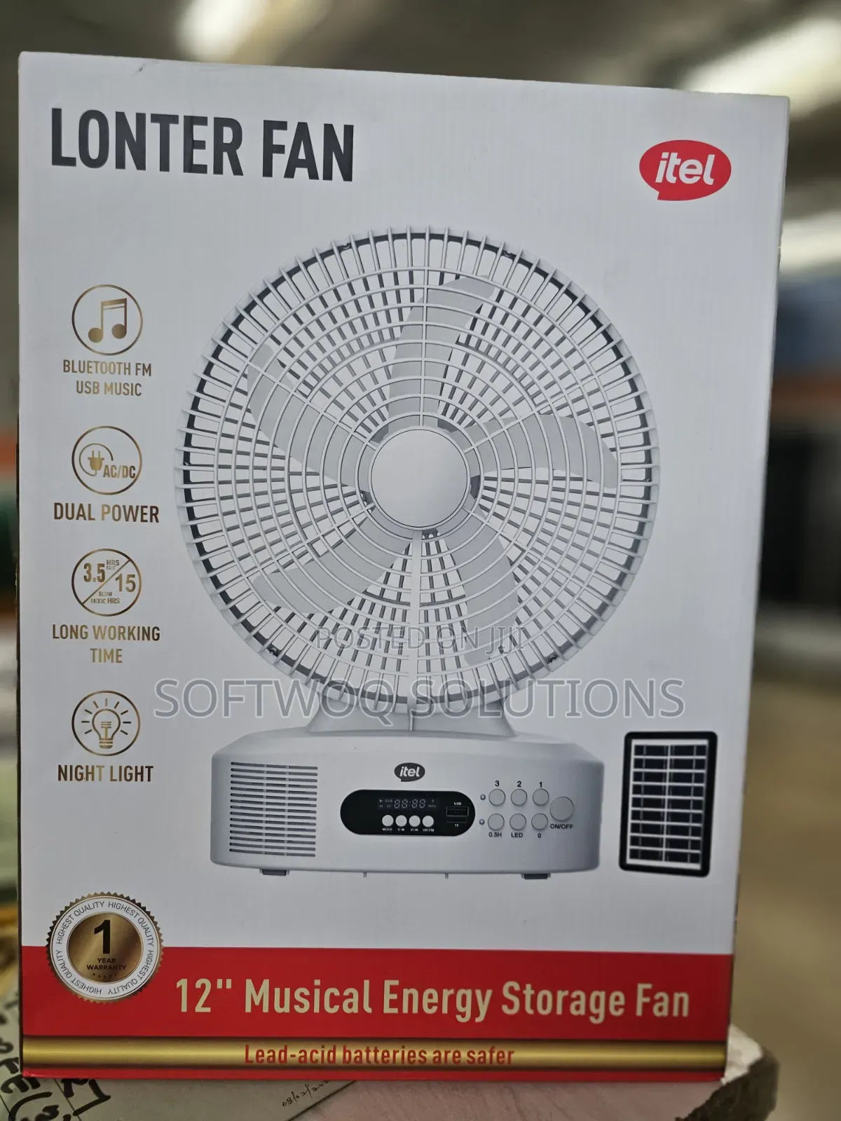 Rechargeable Fans 16w/20w With Solar Panel